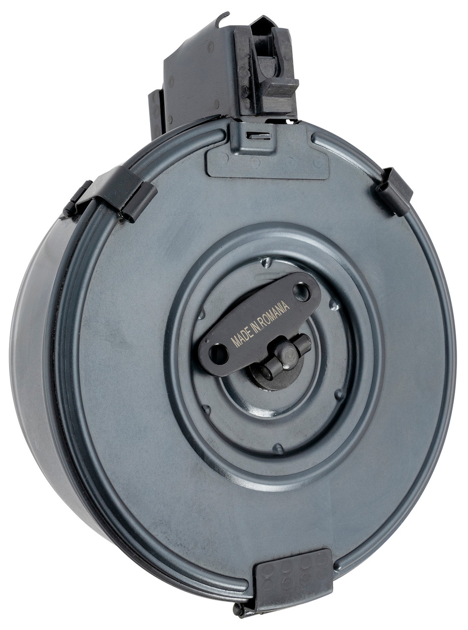 Century AK 7.62x39mm Drum Magazine, Black, 75rd