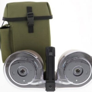 IVER JOHNSON DRUM MAGAZINE 100 Rd AR-15 5.56NATO/.223Black/Green POLY