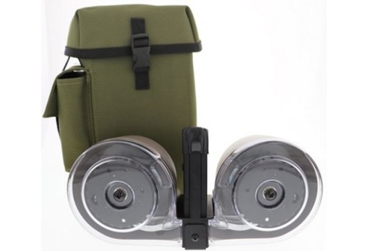 IVER JOHNSON DRUM MAGAZINE 100 Rd AR-15 5.56NATO/.223Black/Green POLY