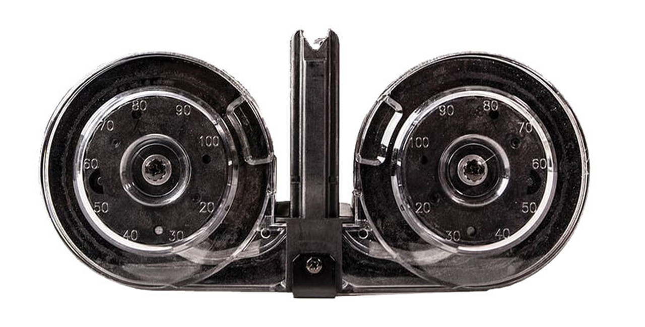 KCI AR-15 Gen2 .223/5.56 Drum Magazine, Black/Clear, 100rd