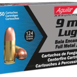 Aguila 9mm 124gr, FMJ, 50rd Box