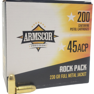 Armscor Rock Pack 45 ACP, 230gr, Full Metal Jacket, 200rd Box