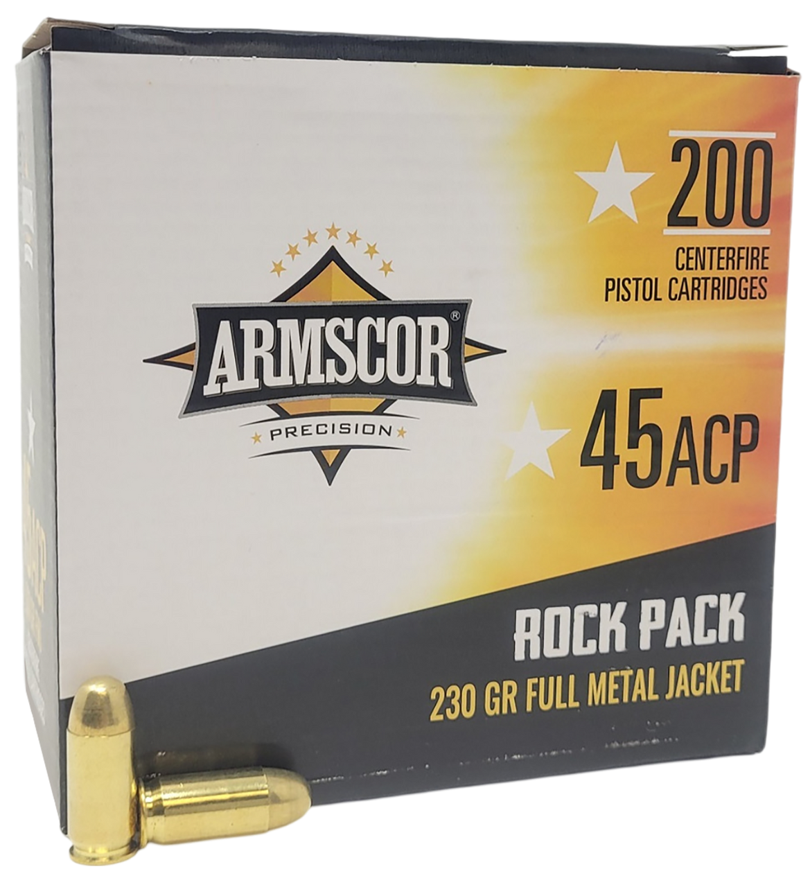 Armscor Rock Pack 45 ACP, 230gr, Full Metal Jacket, 200rd Box
