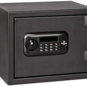 Bulldog Personal Digital Fire Vault, Electronic/Key, Keypad, Black Steel