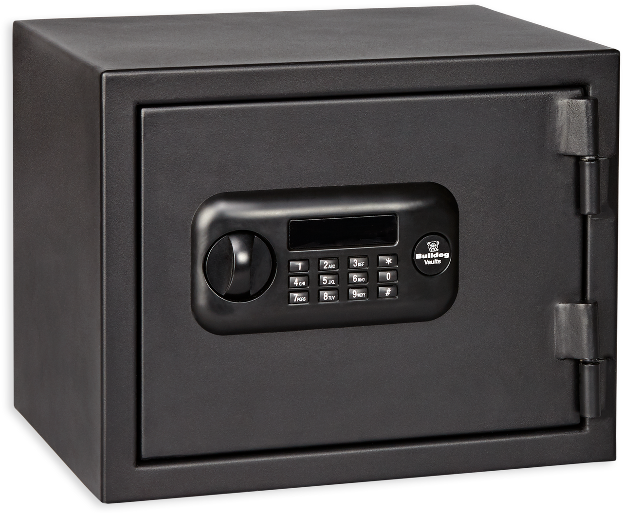 Bulldog Personal Digital Fire Vault, Electronic/Key, Keypad, Black Steel
