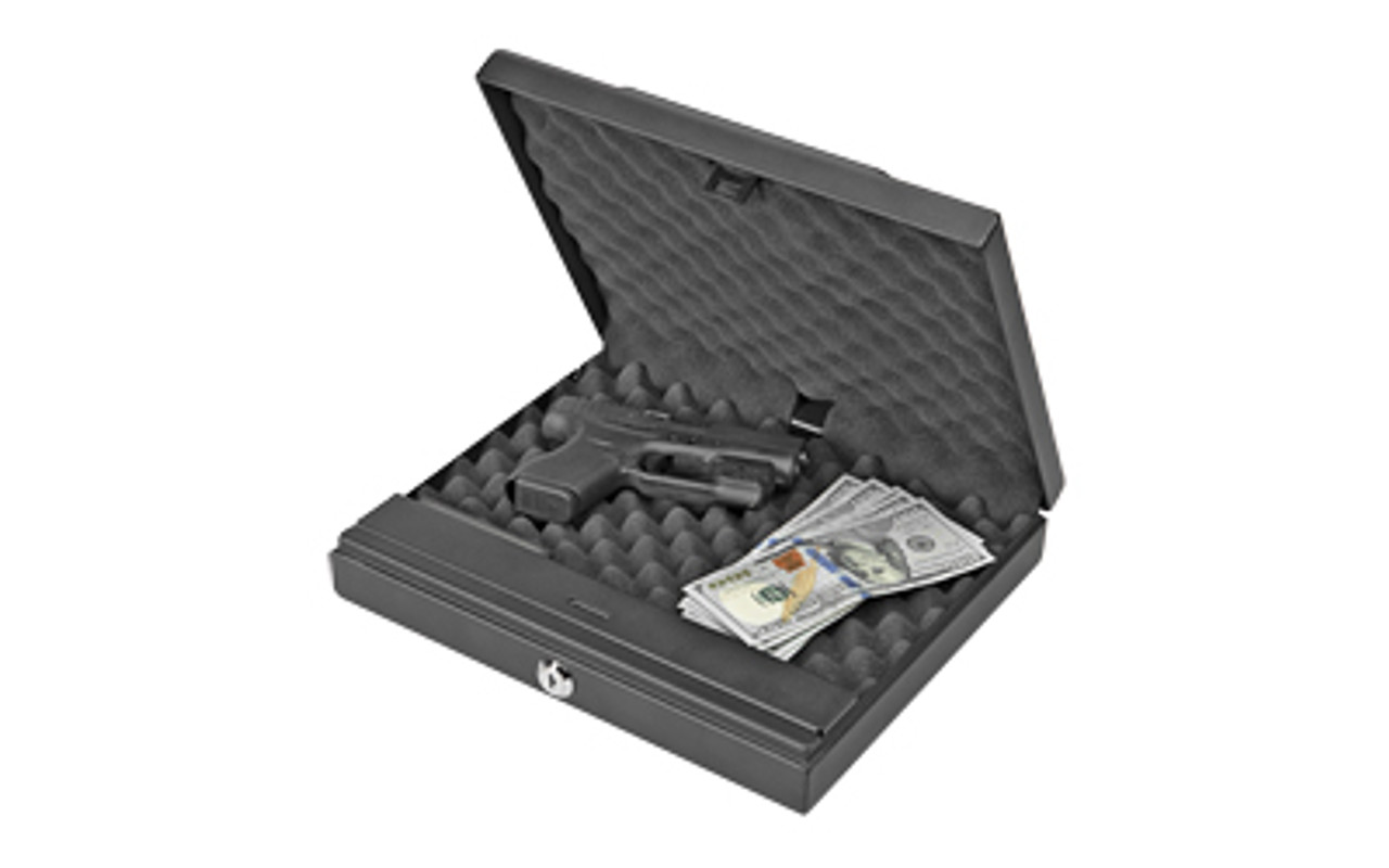 Bulldog Safe, 11.5"x9.75"x2.5", Black, LED Digital Vault, Magnum Top Load, Allows Entry by Access Card or Key FOB, Spring Loaded Door, Interior Light, Small Size, Top Load