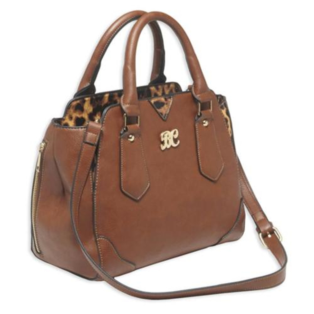 Bulldog Satchel Style Purse, Holster Chestnut Leopard