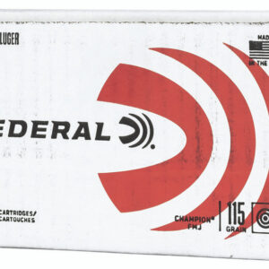 Federal Ammo Champion Training 9mm, 115gr, FMJ, 250rd Box