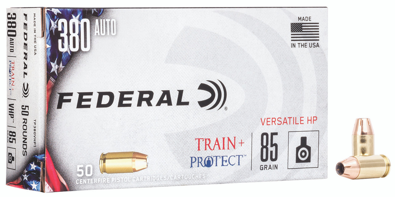 Federal Ammunition 380 ACP, 85gr, Versatile Hollow Point, 50rd Box
