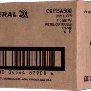 Federal Champion 9mm, 115gr, Champion FMJ, 500rd Bulk Pack
