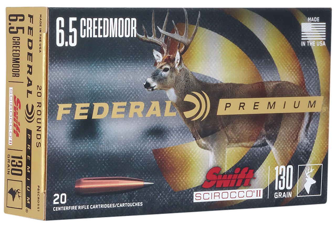 Federal Premium Hunting 6.5 Creedmoor, 130gr, Swift Scirocco II, 20rd Box