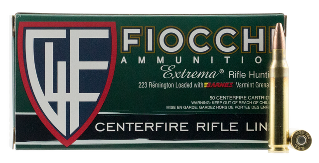 Fiocchi Extrema Leadless 223 Rem 5.56NATO 50gr, Barnes Varmint Grenade, 50rd Box