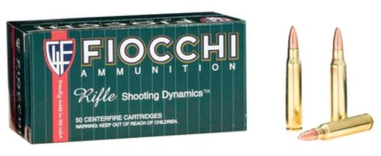 Fiocchi Shooting Dynamics .223 Rem 62gr, FMJ, Boat-tail, 50rd Box