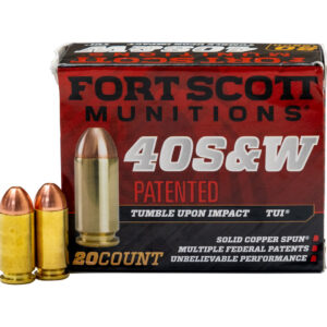 Fort Scott Munitions TUI .40 S&W, 125gr, Solid Copper Spun, 20rd Box