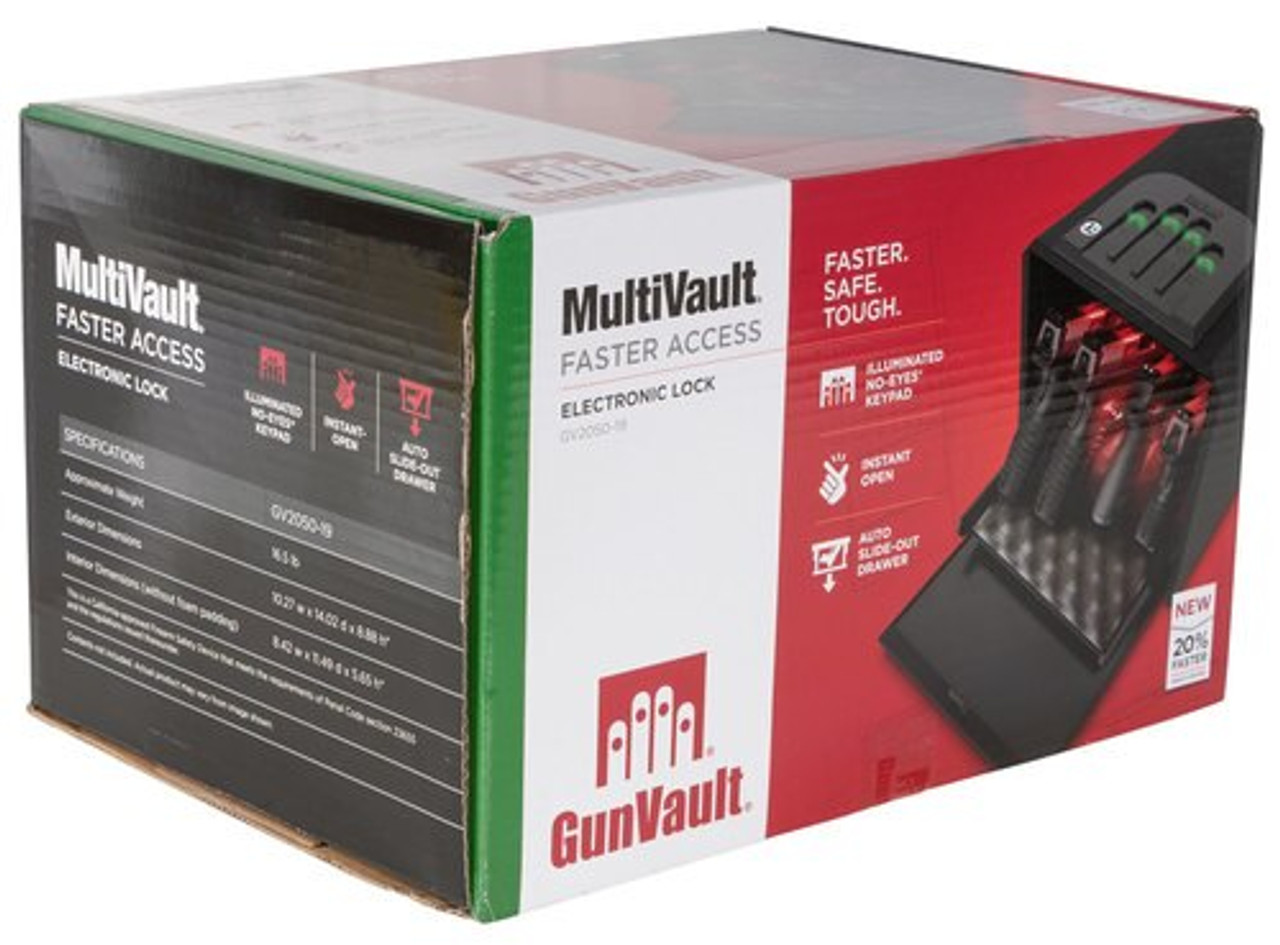 GunVault MiniVault 2050 Gun Safe, Mechanical Illuminated Keypad/Key