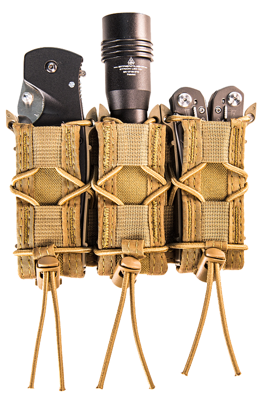 High Speed TACO MOLLE Triple Pistol Cordura Polymer Coyote Brown