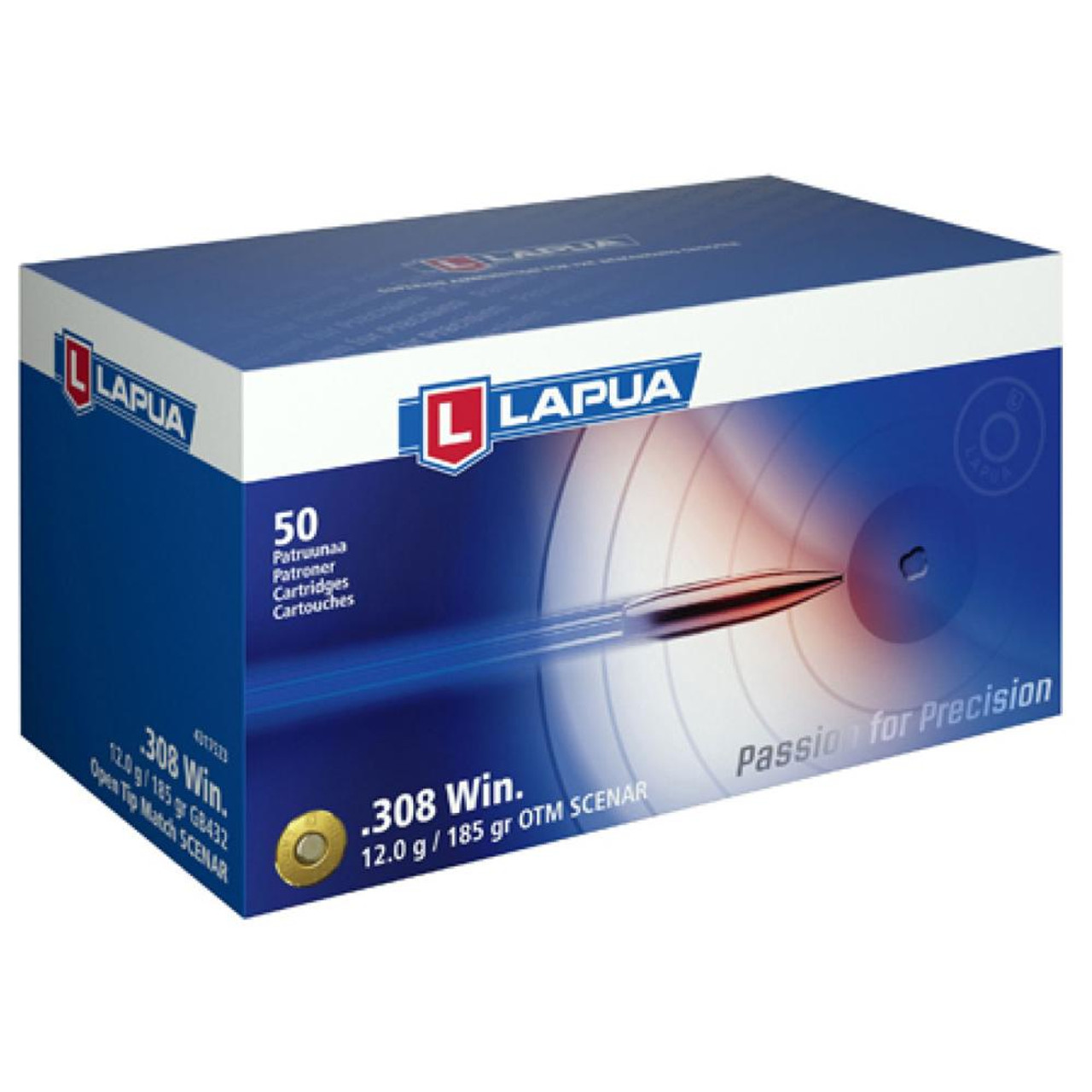 Lapua .308 Winchester Scenar 185gr HPBT – 50 Rounds