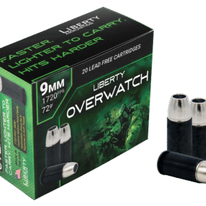 Liberty Ammunition OverWatch Defense 9mm, 72gr, OCD, 20Bx 50Cs