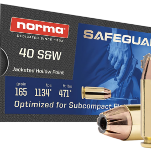 Norma 40 Smith & Wesson, 165gr, Jacketed Hollow Point, 50rd