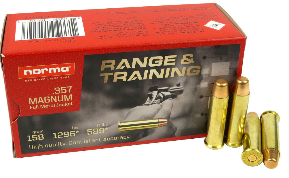 Norma Range and Training 357 Mag 158gr, FMJ, 50rd Box