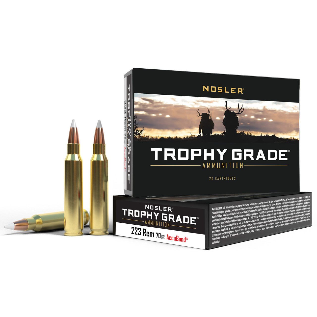 Nosler Match Grade 223 Remington, 70gr, Soft Point, 20rd Box