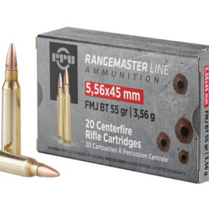 PPU Range Master 5.56x45mm, 55gr, Full Metal Jacket Boat Tail, 125rd Box