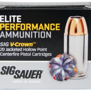 Sig Elite Performance V-Crown 40 SW 165gr, Jacketed Hollow Point, 50rd Box