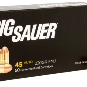 Sig Sauer 45 ACP, 230gr, Elite Ball Full Metal Jacket, 50rd Box