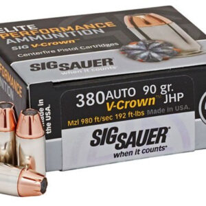 Sig V-Crown 380ACP 90gr, JHP, 50rd Box