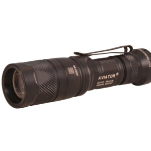 Surefire Aviator Flashlight White and Amber LED with 1 CR123A Battery Click Switch Aluminum Black
