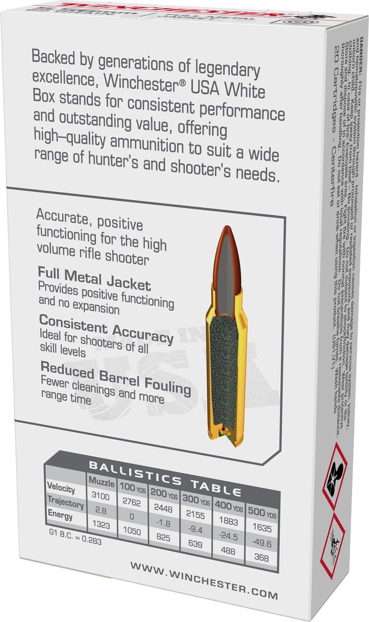 Winchester , 556NATO, 62Gr, Full Metal Jacket