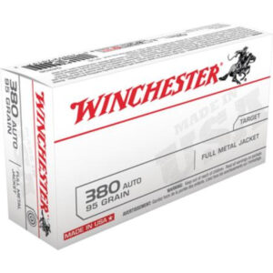 Winchester USA Brand .380 ACP 95gr, Jacketed Hollow Point 50 Per Box