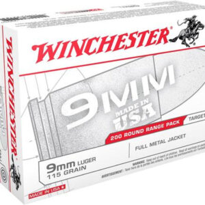 Winchester USA Range Pack 9mm, 115gr, Full Metal Jacket, 200rd
