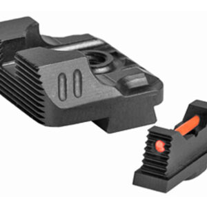 ZEV Tech Sight Set, Black, Combat Night Sight Set, .215 Tritium Front with Orange Ring, Tritium Rear NS-B