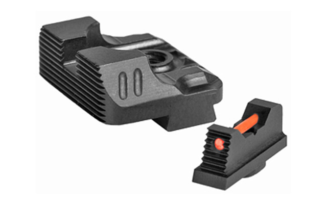 ZEV Tech Sight Set, Black, Combat Night Sight Set, .215 Tritium Front with Orange Ring, Tritium Rear NS-B