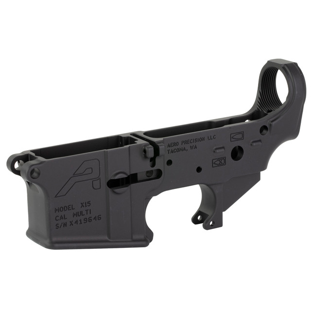 AERO Stripped AR-15 Gen 2 Lower Receiver, Multi-Caliber, Black Aluminum
