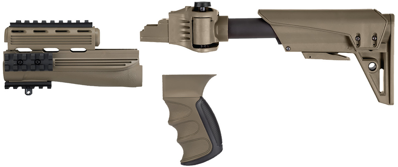 ATI Strikeforce TactLite Stock System – Flat Dark Earth, Adjustable Stock, Pistol Grip & Forend, Fits AK-47