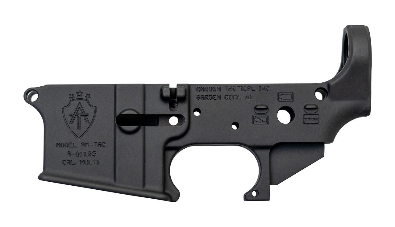 Ambush Tactical Stripped AR-15 Lower Receiver, Multi-Cal
