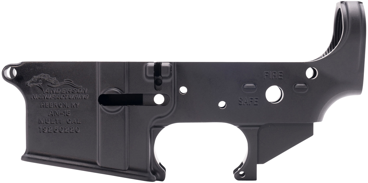 Anderson AR-15 Stripped Lower Receiver, Multi-Caliber, Black Aluminum
