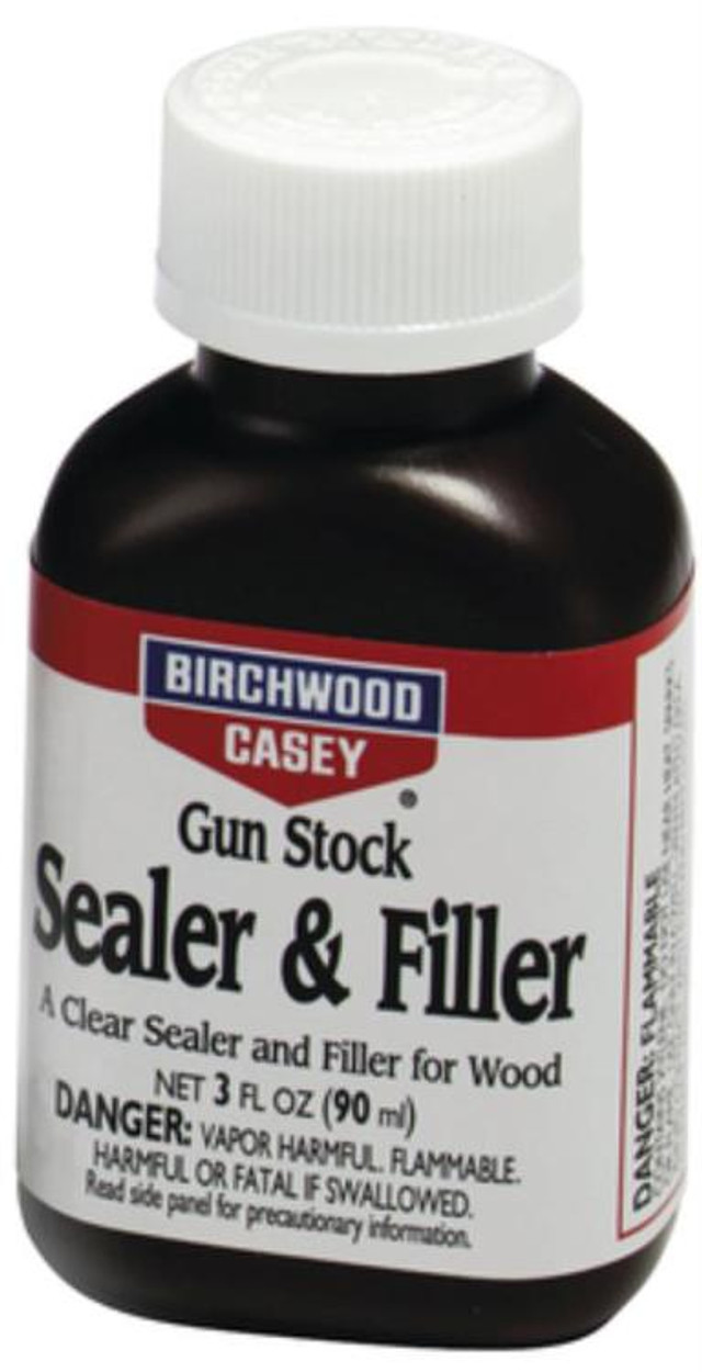 Birchwood Casey Gun Stock Sealer & Filler – 3oz Bottle, Wood Grain Prep for Gunstock Finishing