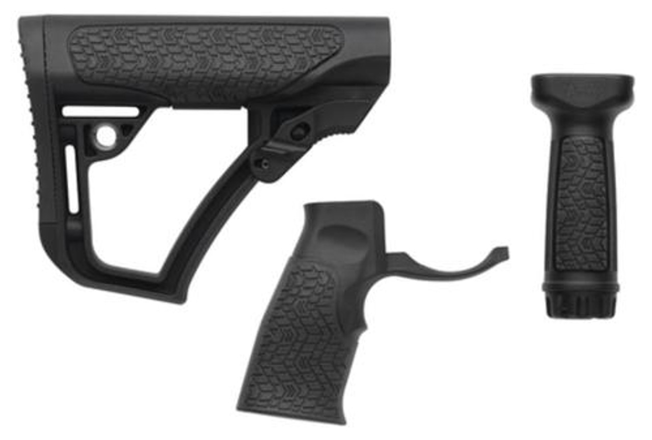 Daniel Defense Furniture Kit – Black Buttstock, Pistol Grip & Vertical Foregrip Combo for AR-15