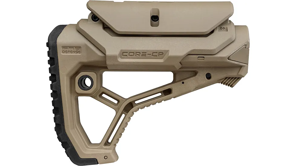 FAB Defense AR-15 Buttstock – Compact, Cheek Rest, Mil-Spec & Commercial Fit