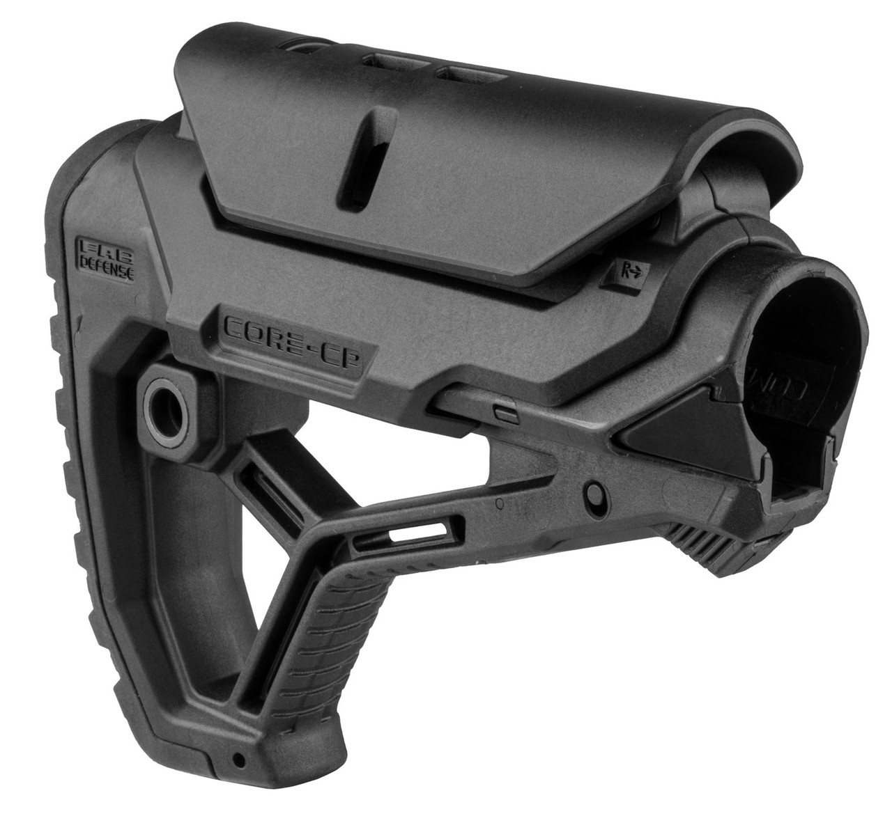 FAB Defense Core-CP AR-15 Stock – Adjustable Cheek Rest, Fits Mil-Spec & Commercial Buffer Tubes