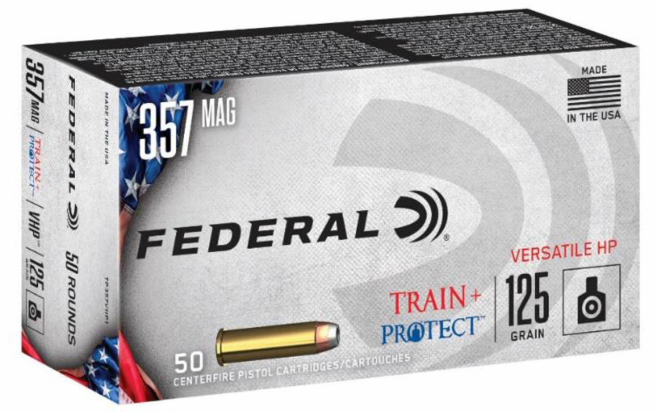 Federal Train + Protect 357 Mag 125gr, Jacketed Hollow Point 50rd Box