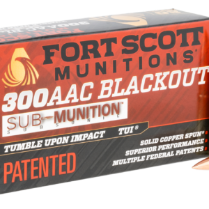 Fort Scott 300 Blackout, 190gr, Subsonic, Solid Copper Spun, 20rd Box
