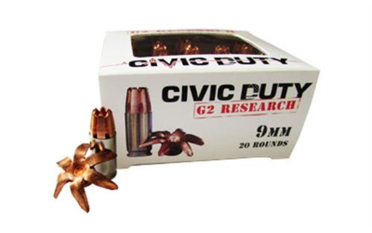 G2 Research Civic Duty 9mm 100gr, Hollow Point 20rd