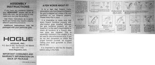 Hogue Taurus Medium & Large Frame Square Butt Grip, Finger Grooves Black