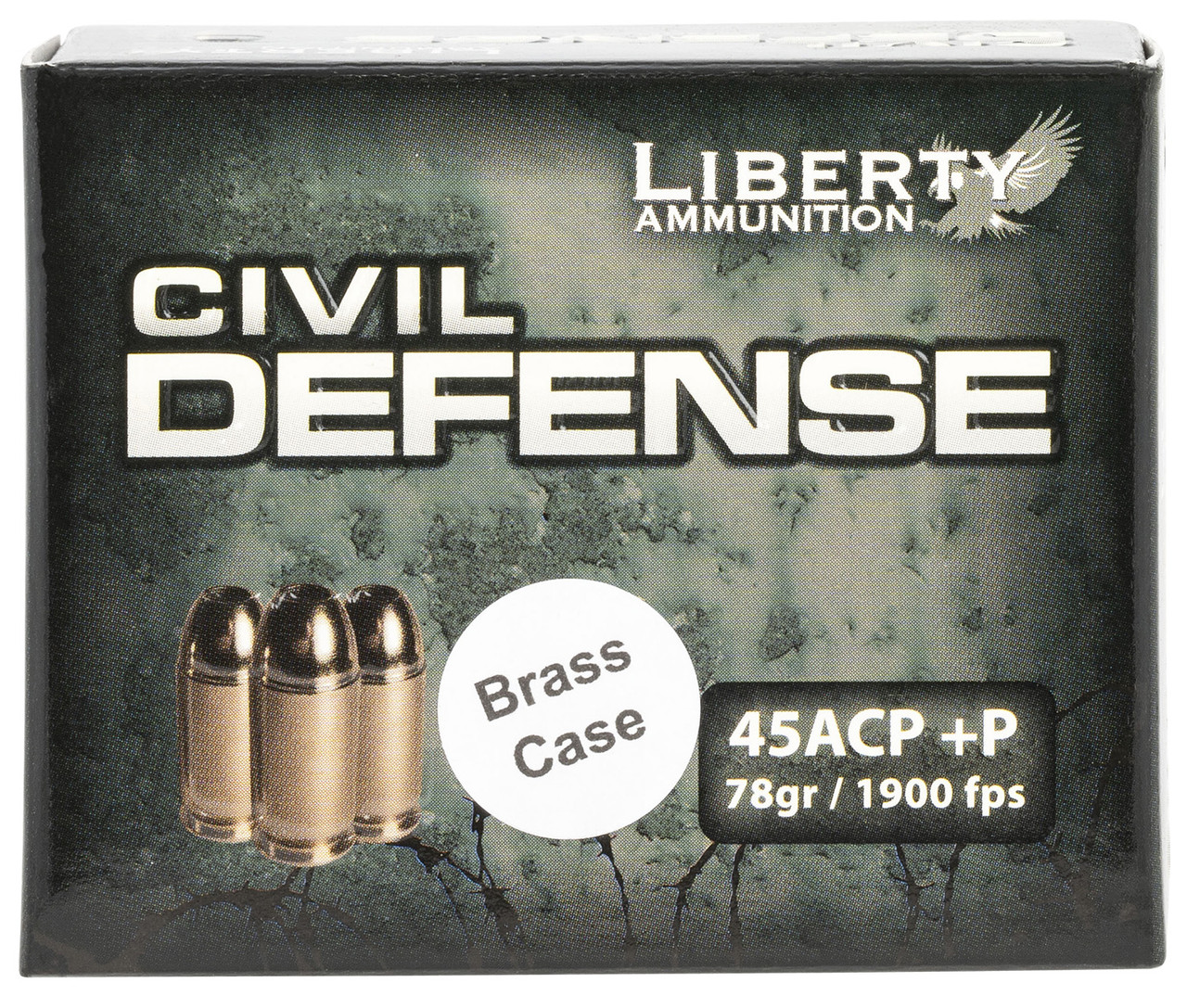 Liberty Ammunition Civil Defense 45 ACP +P 78gr, LFFHP Brass Case 20Bx 50Cs
