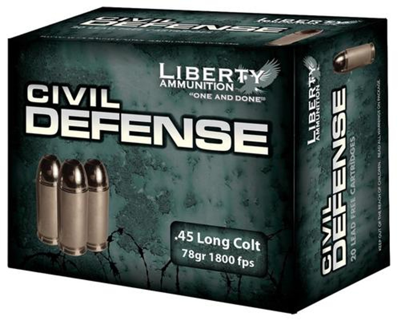 Liberty Civil Defense 45 LC 78 gr, LF Fragmenting HP 20rd