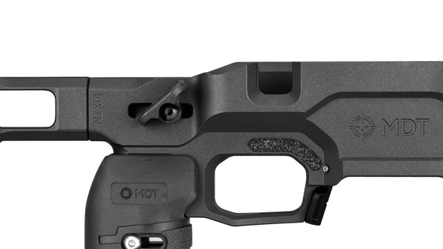 MDT ACC Elite Chassis – Black Cerakote Finish, Fits Remington 700 Short Action Rifles